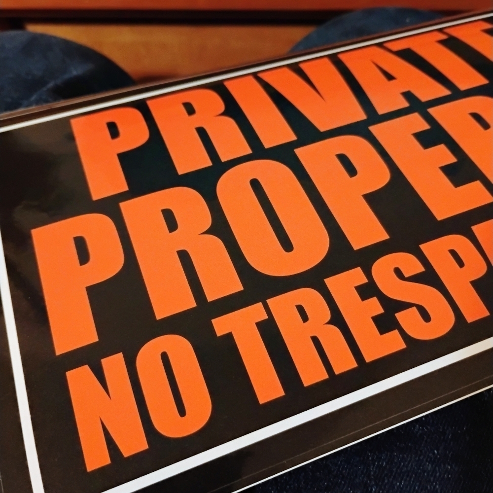 6PK Hot New Private Property Vinyl Sticker Warning Decal - Picture 6 of 7